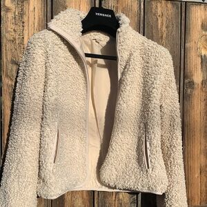 Cute Faux Shearling Lightweight Bomber Jacket